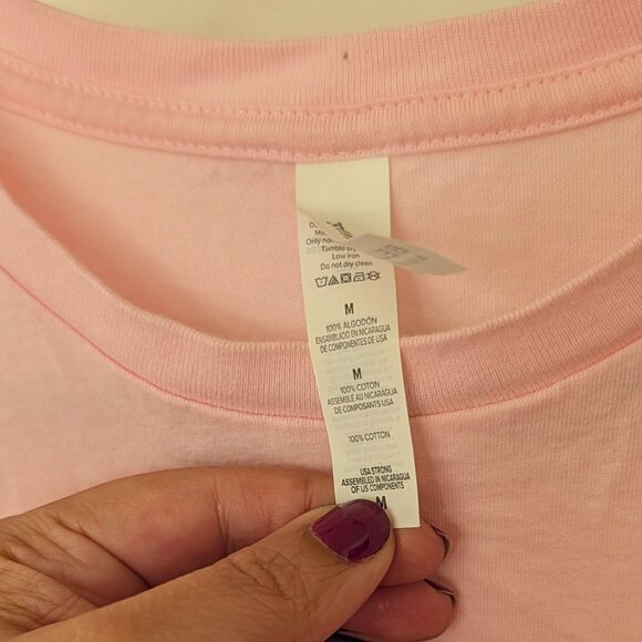 TeePublic Graphic T-Shirt Pink Black 100% Cotton Womens M Draw Stuff Artist Tee - Picture 2 of 4